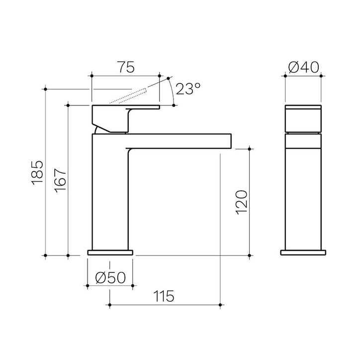Clark Round Square Basin Mixer - Chrome