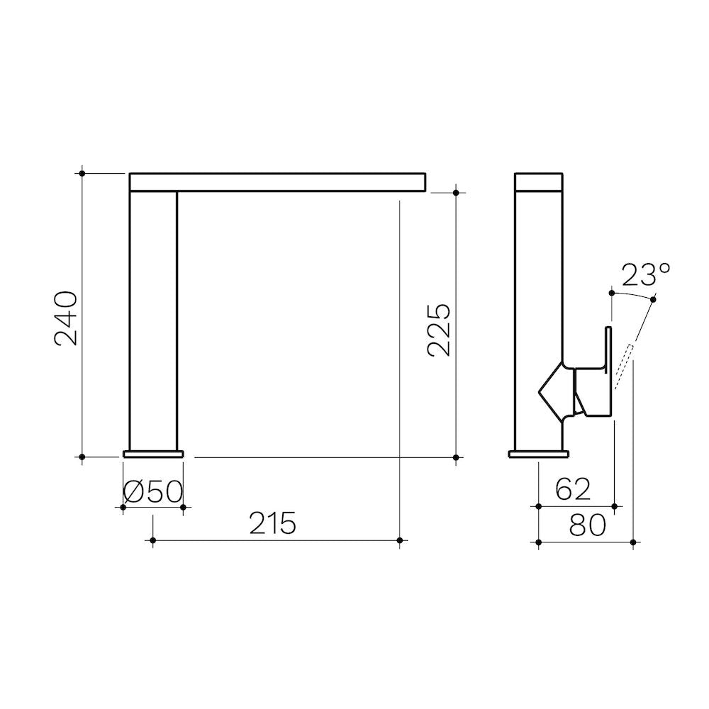 Clark Round Square Sink Mixer - Chrome