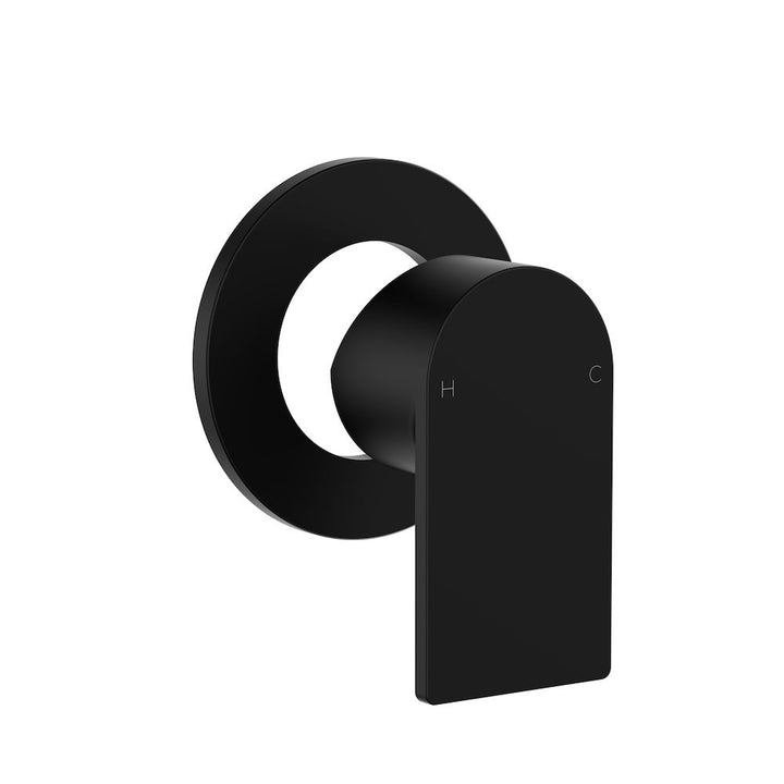 Clark Round Square Wall Mixer Round Trim Kit - Matte Black