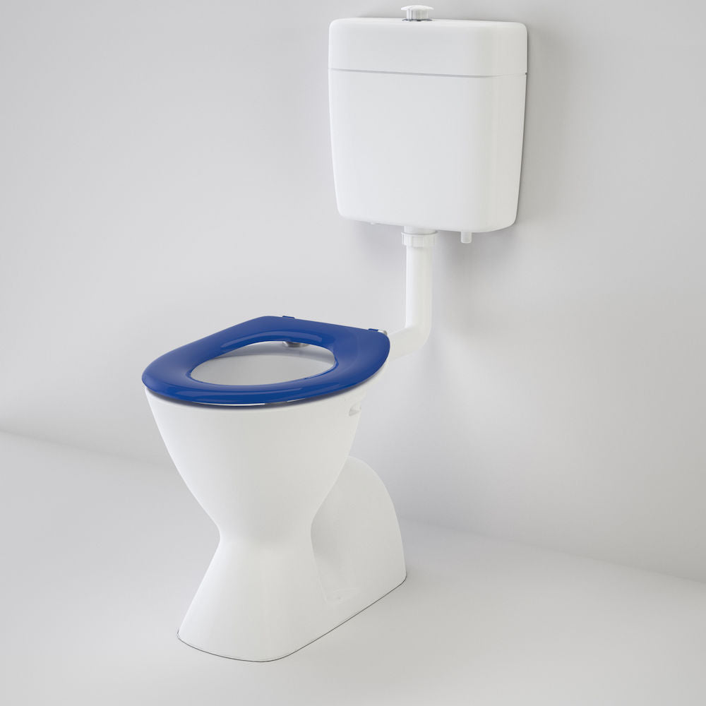 Caroma Cosmo Care V2 Connector (S Trap) Suite with Caravelle Care Single Flap Seat - Sorrento Blue
