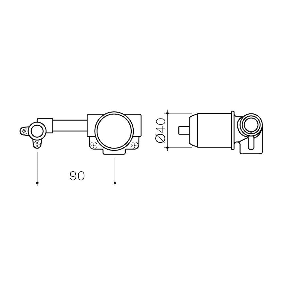 Clark Wall Basin/Bath Mixer Inwall Body - Chrome