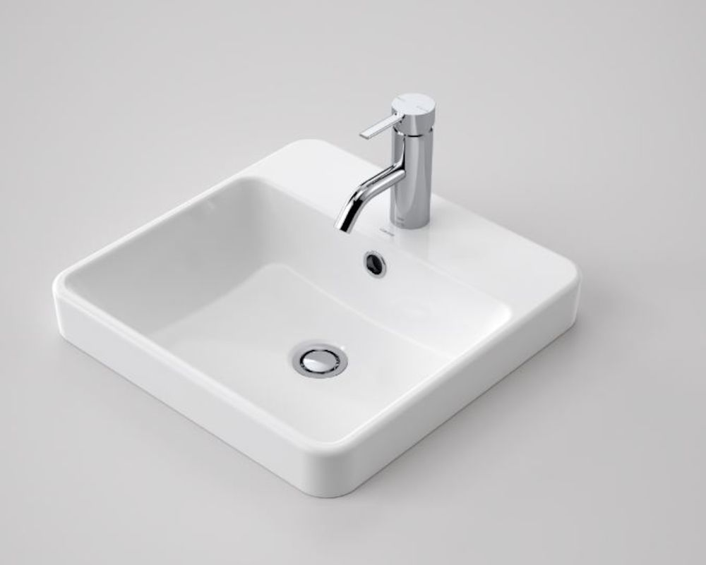 Caroma Carboni Seamless Inset Vanity Basin 1 Tap Hole Overflow