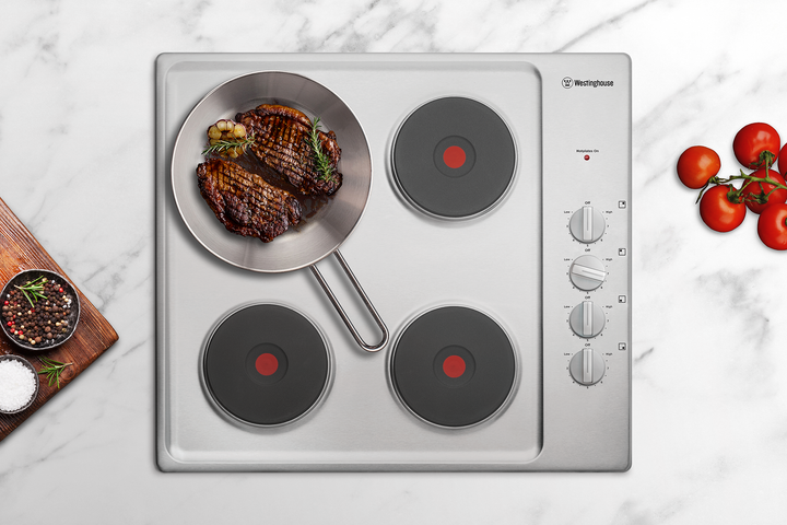 WESTINGHOUSE 60 CM ELECTRIC SOLID COOKTOP STAINLESS STEEL