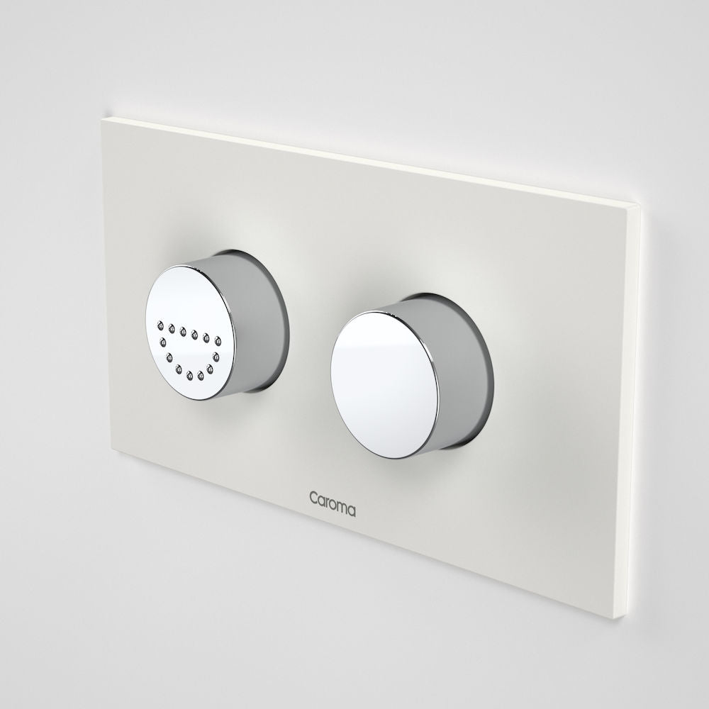 Caroma Invisi Series II® Round Dual Flush Plate & Raised Care Buttons (Plastic) Morning Glow