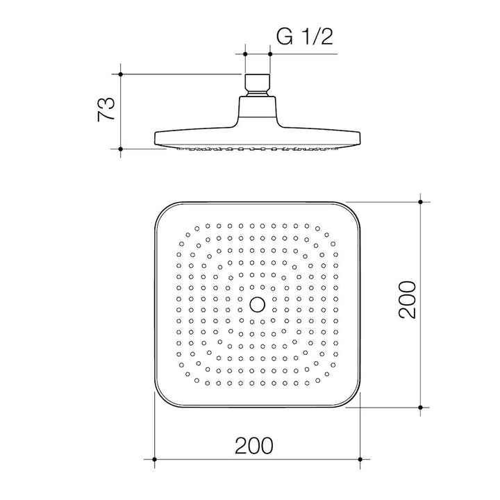 Caroma Luna Overhead Shower Head Brushed Nickel