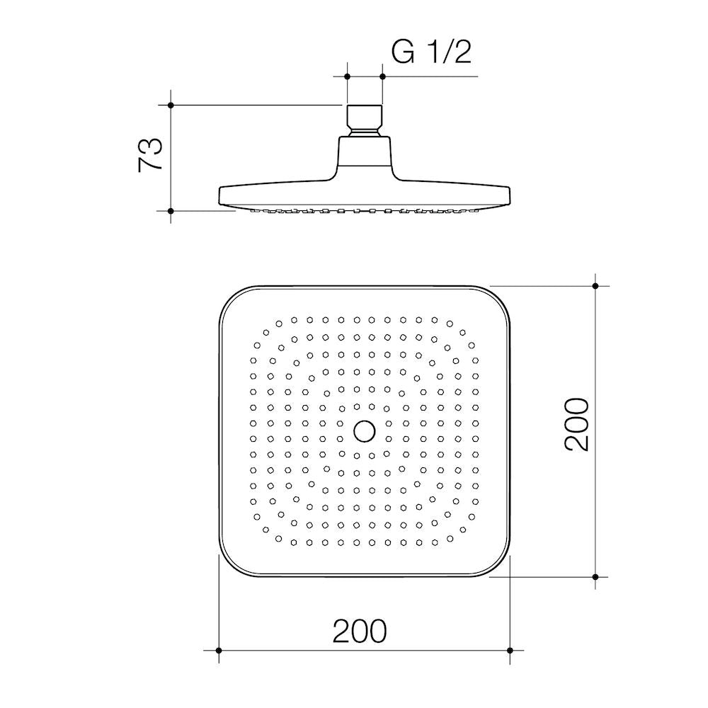 Caroma Luna Overhead Shower Head Only