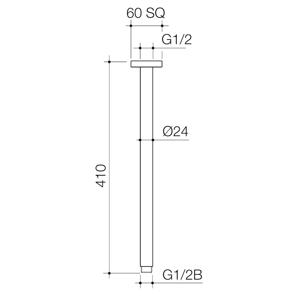 Caroma Luna Straight Arm Square Flange 410 Black