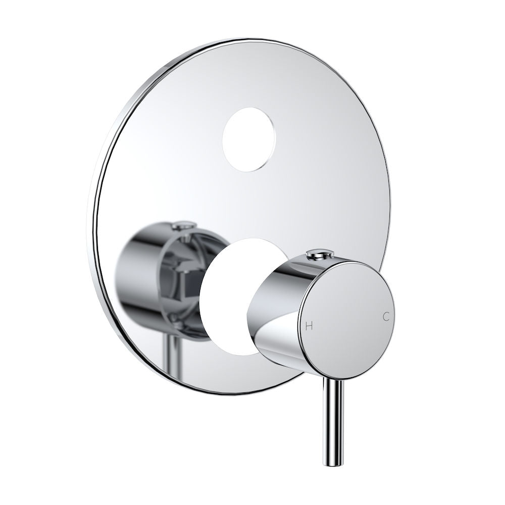 Clark Round Pin Wall Mixer with Diverter - Trim Kit - Chrome