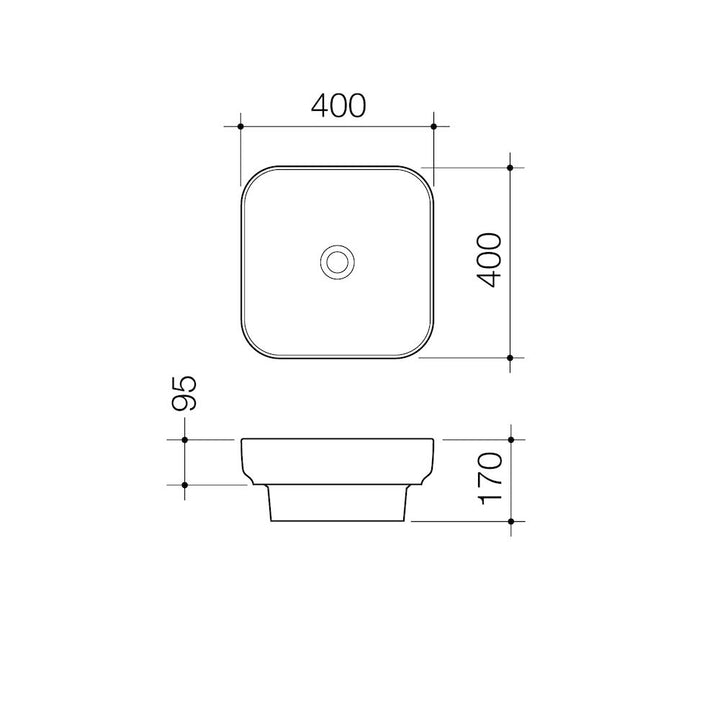 Caroma Tribute Square 400 Inset Basin NTH