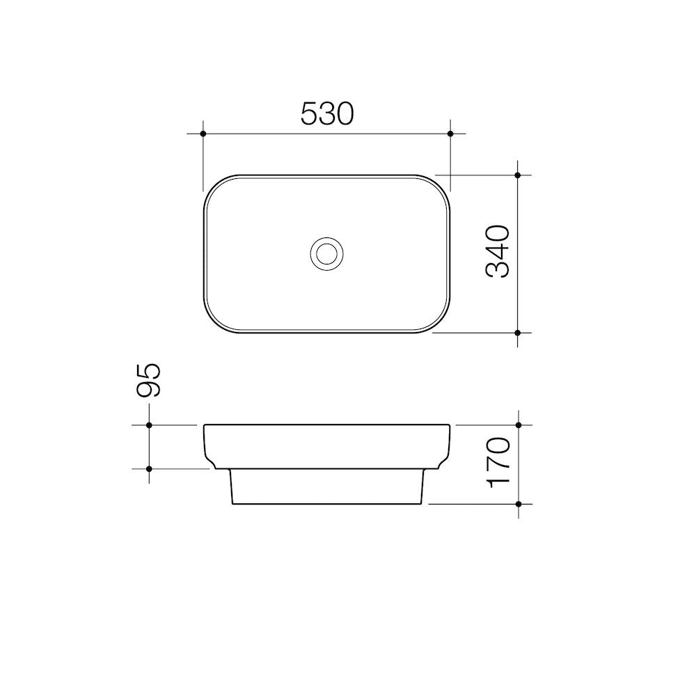 Caroma Tribute Rectangle 530 Inset Basin NTH