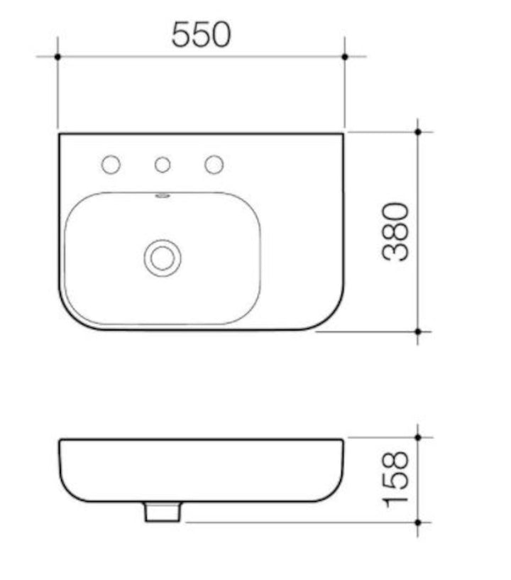 Caroma Luna Shelf Wall Basin 1TH