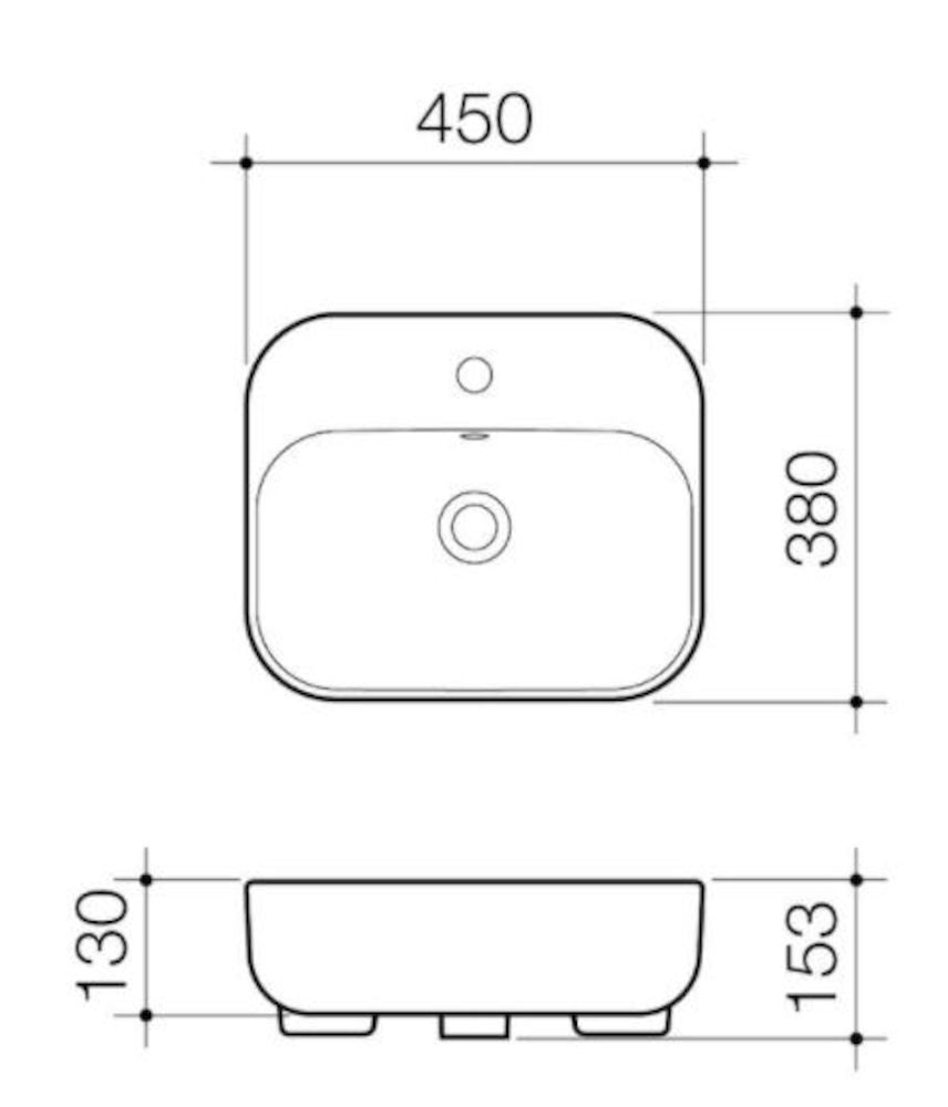 Caroma Luna Semi Recessed Basin 1TH