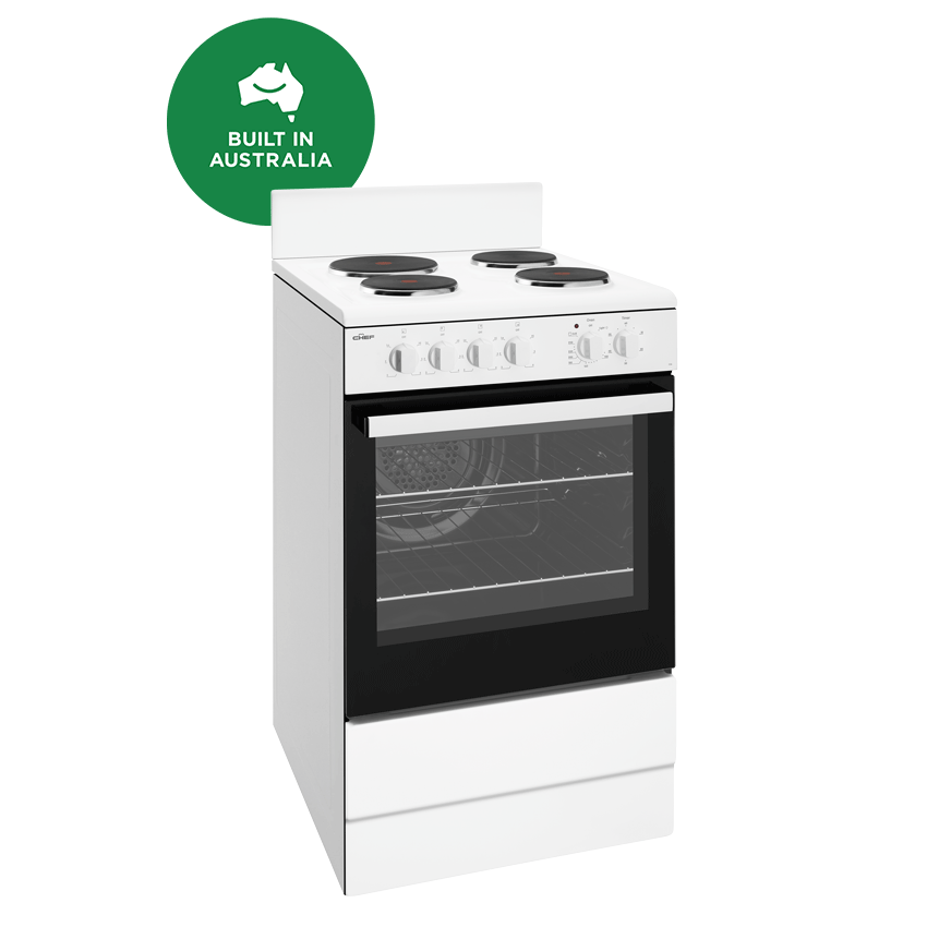 CHEF 54 CM FREESTANDING ELECTRIC COOKER FANFORCED OVEN SOLID