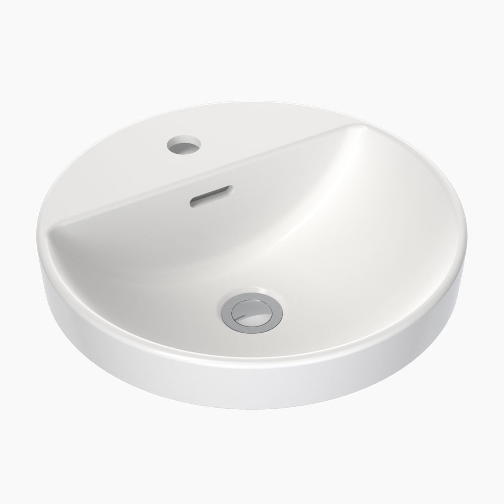 Clark Round Inset Basin with Tap Landing 400mm (1 Tap Hole)