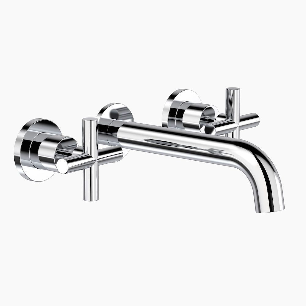 Clark Cross Wall Basin/Bath Set 180mm - Chrome