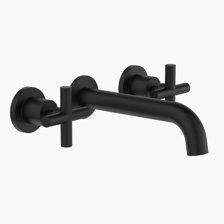 Clark Cross Wall Basin/Bath Set 180mm Matte Black Lead Free