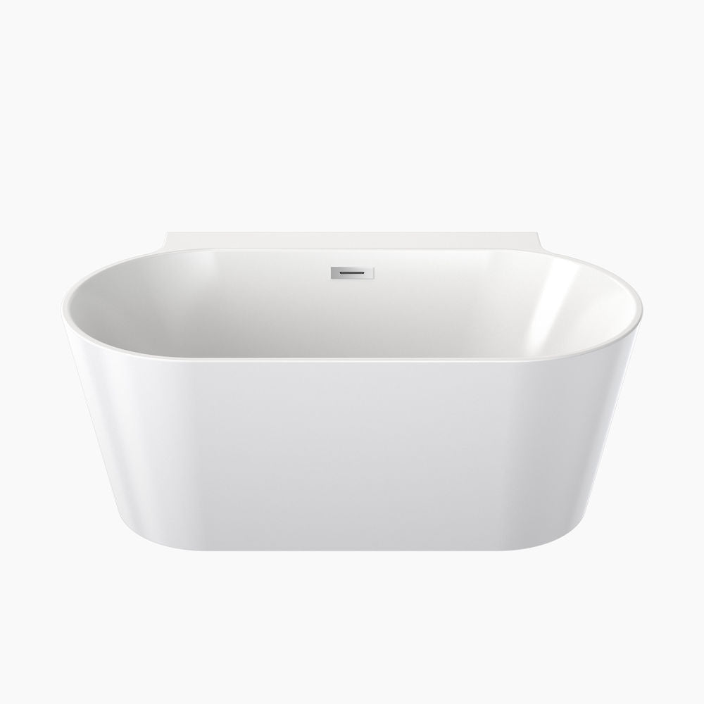 Clark Round Back to Wall Freestanding Bath 1400mm (with Overflow)