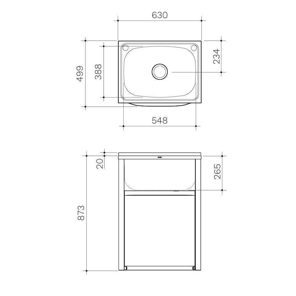 Clark Eureka 45 Litre Standard T&C - 1TH Right, Concealed By-Pass (Includes one concealed by-pass kit)