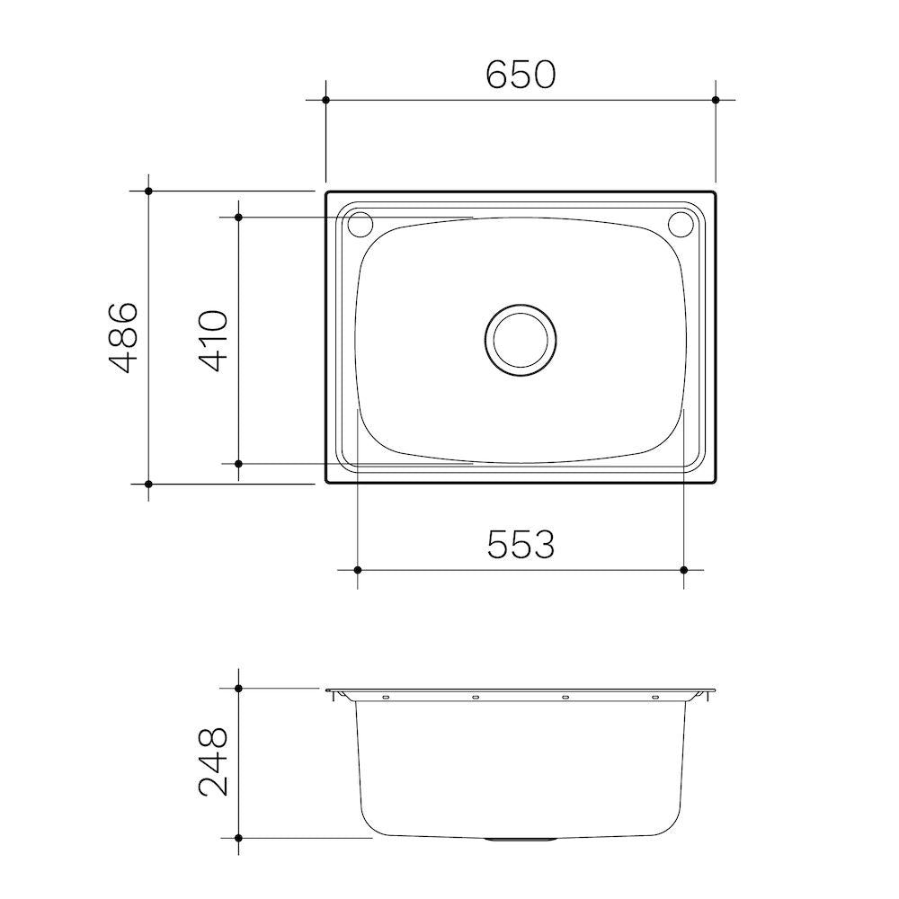 Clark Single 45L Laundry Tub