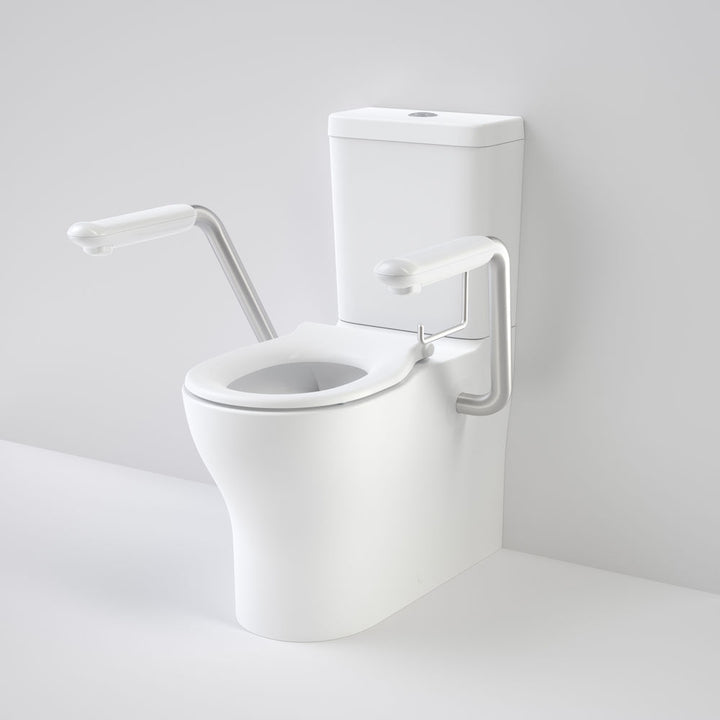 Caroma Opal Cleanflush Easy Height Wall Faced Close Coupled Suite with Single Flap Seat and Armrest