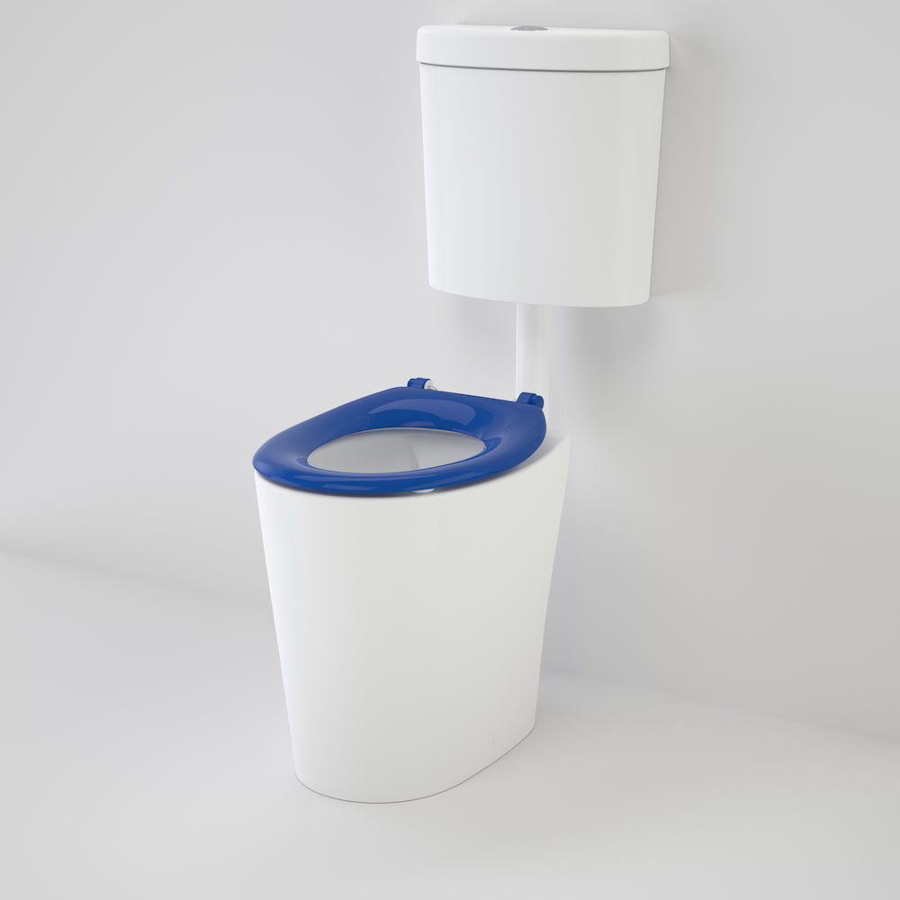 Caroma Care 610 Cleanflush Connector P Trap Suite with Caravelle Single Flap Seat Sorrento Blue