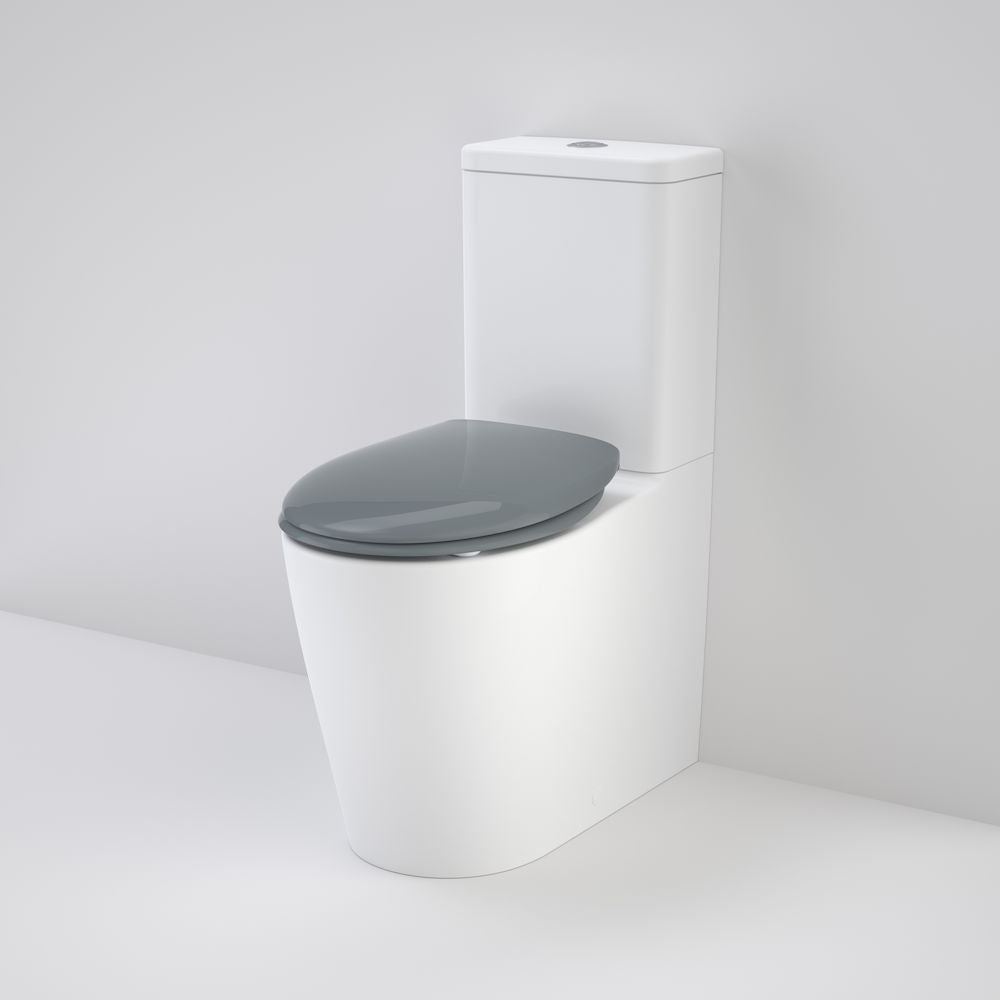 Caroma Care 660 Ambulant Cleanflush Easy Height BE Suite with Double Flap Seat Anthracite Grey - with GermGard®