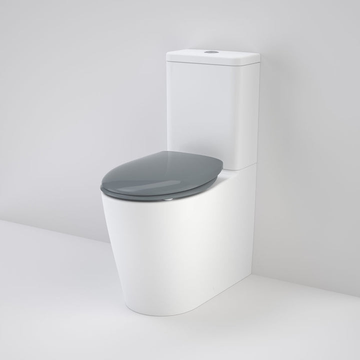Caroma Care 660 Ambulant Cleanflush Easy Height BE Suite with Double Flap Seat Anthracite Grey - with GermGard®