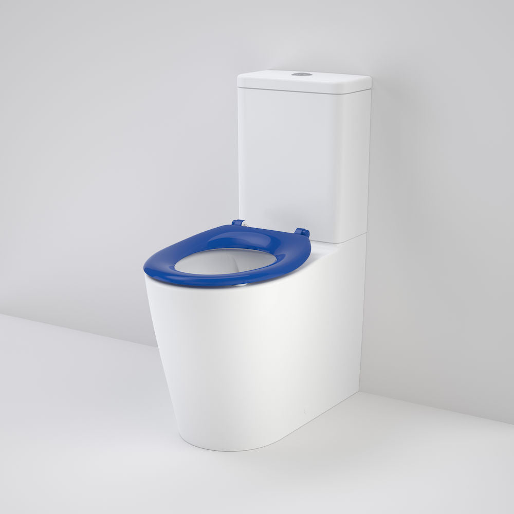 Caroma Care 660 Ambulant Cleanflush Easy Height BE Suite with Single Flap Seat Sorrento Blue - with GermGard®