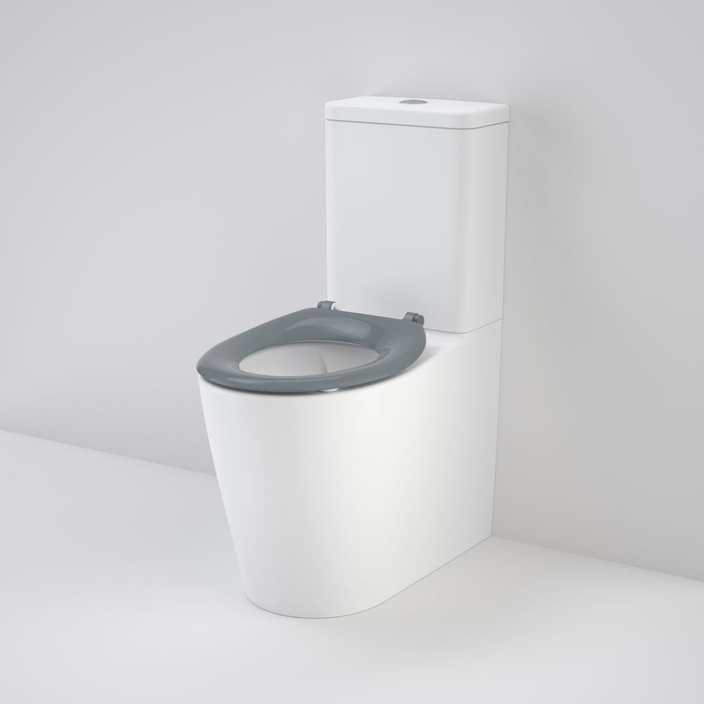 Caroma Care 660 Ambulant Cleanflush Easy Height BE Suite with Single Flap Seat Anthracite Grey - with GermGard®
