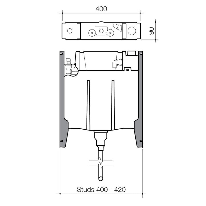 Caroma Invisi Series II® Cistern - Induct/Inwall/Inceiling - Urinals - Single Flush