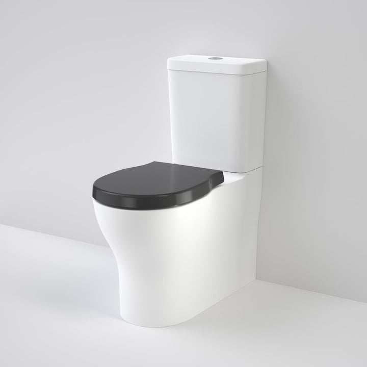 Caroma Opal Cleanflush Easy Height Wall Faced Close Coupled Suite with Double Flap Seat Black