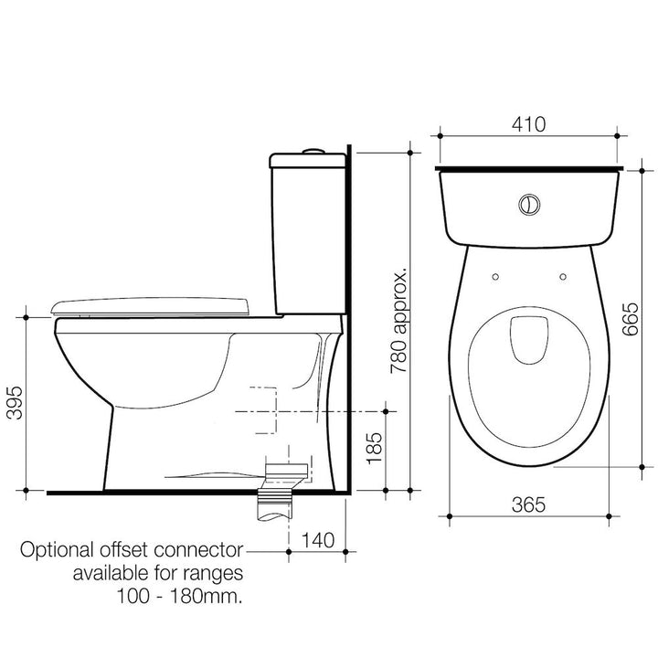 Stylus Venecia Close Coupled Bottom Inlet P Trap SC Suite