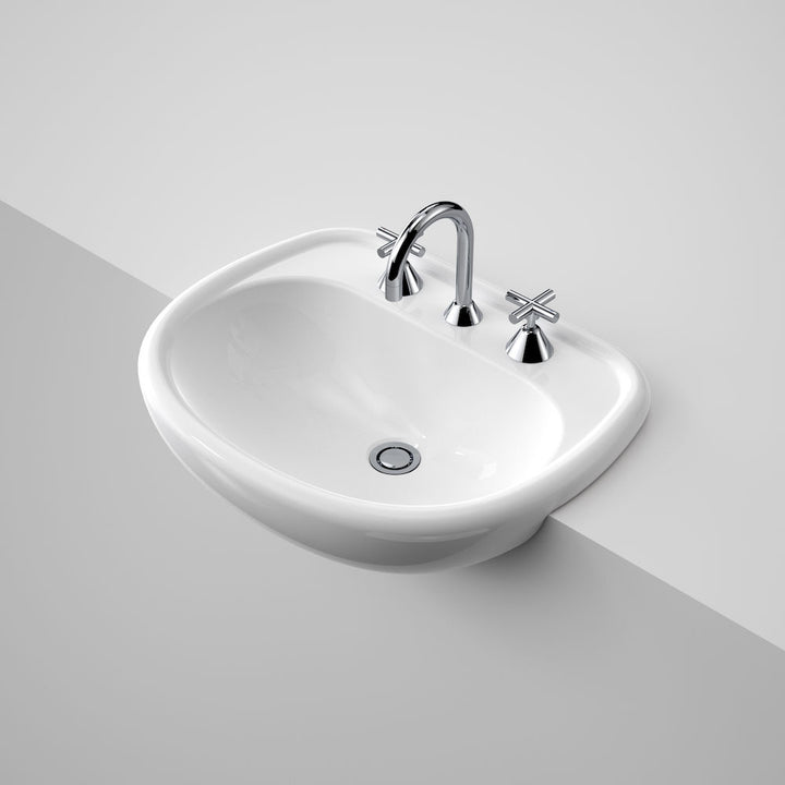 Caroma Caravelle 550 Semi Recessed Basin - 3 Tap Hole