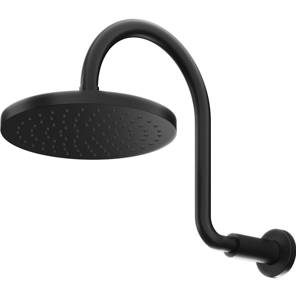 Methven Krrome Overhead Shower Swan Arm 200mm Matte Black