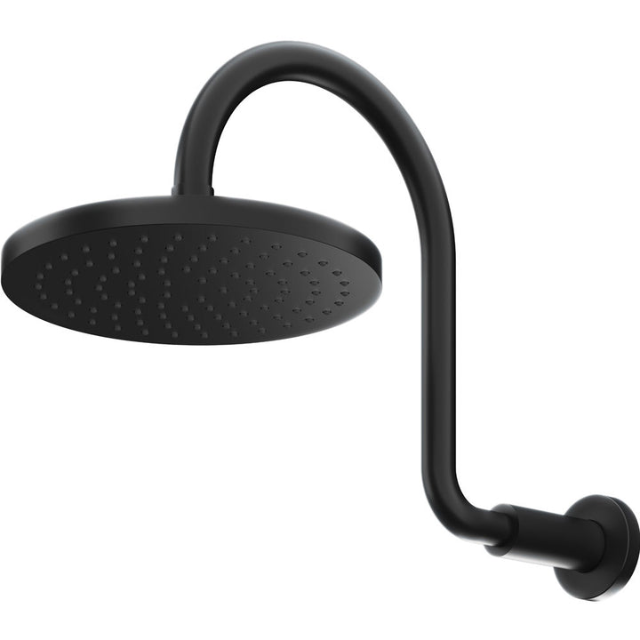 Methven Krrome Overhead Shower Swan Arm 200mm Matte Black