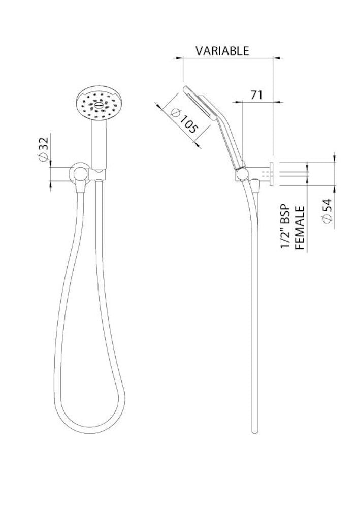 Methven KIRI HAND SHOWER SATINJET GRAPHITE