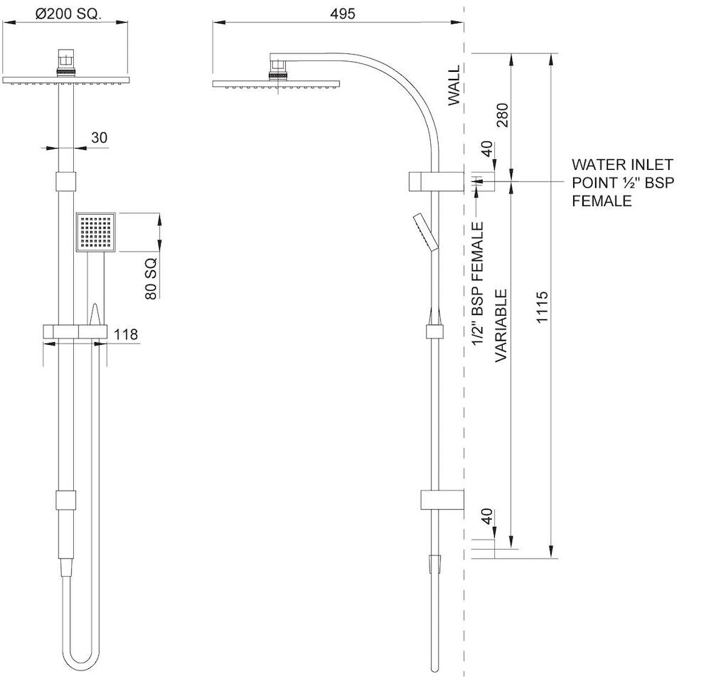 Methven RERE SHOWER SYSTEM CHROME