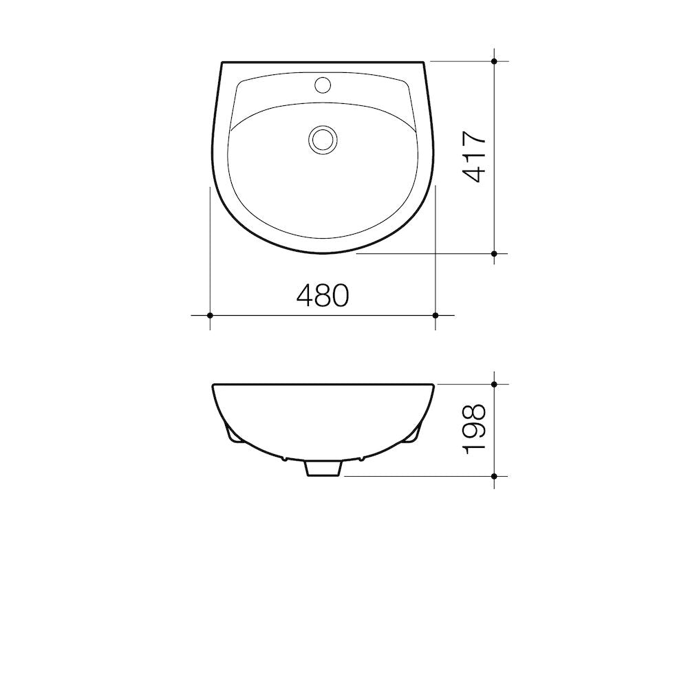 Stylus Symphony Wall Basin - 1TH