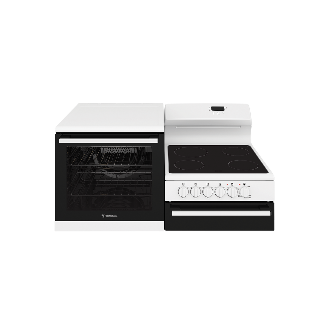 Westinghouse WDE143WC-R Elevated Electric Cooker Fan Forced Programable Oven - Oven On Right Hand Side