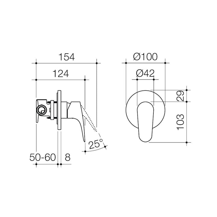 Caroma Care Plus Shower Mixer Standard Handle H/C