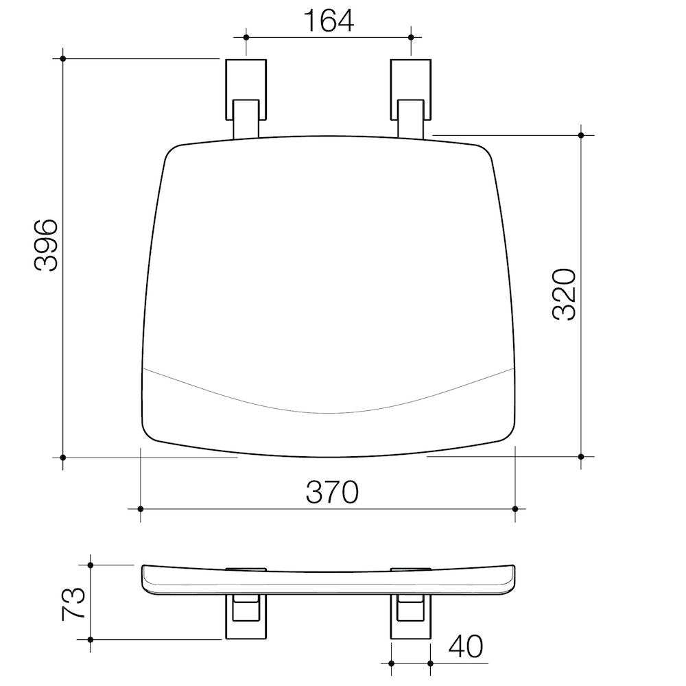 Caroma Opal Support Shower Seat Folding – Brushed Nickel/White