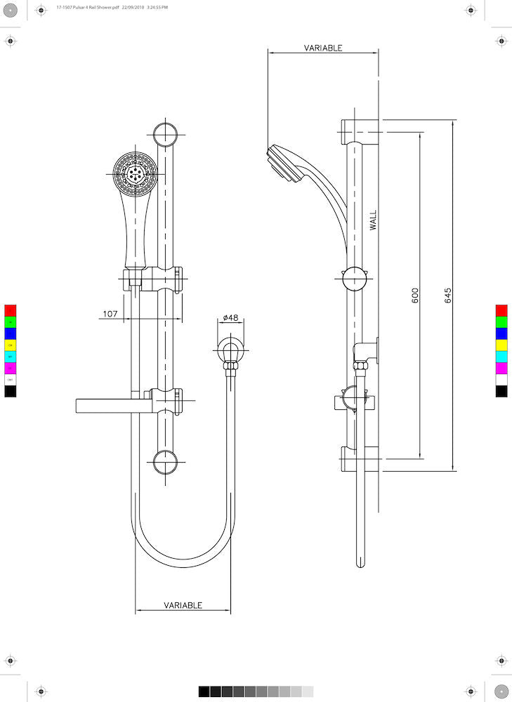 Flexispray PULSAR RAIL SHOWER5 FUNCTION CHROME