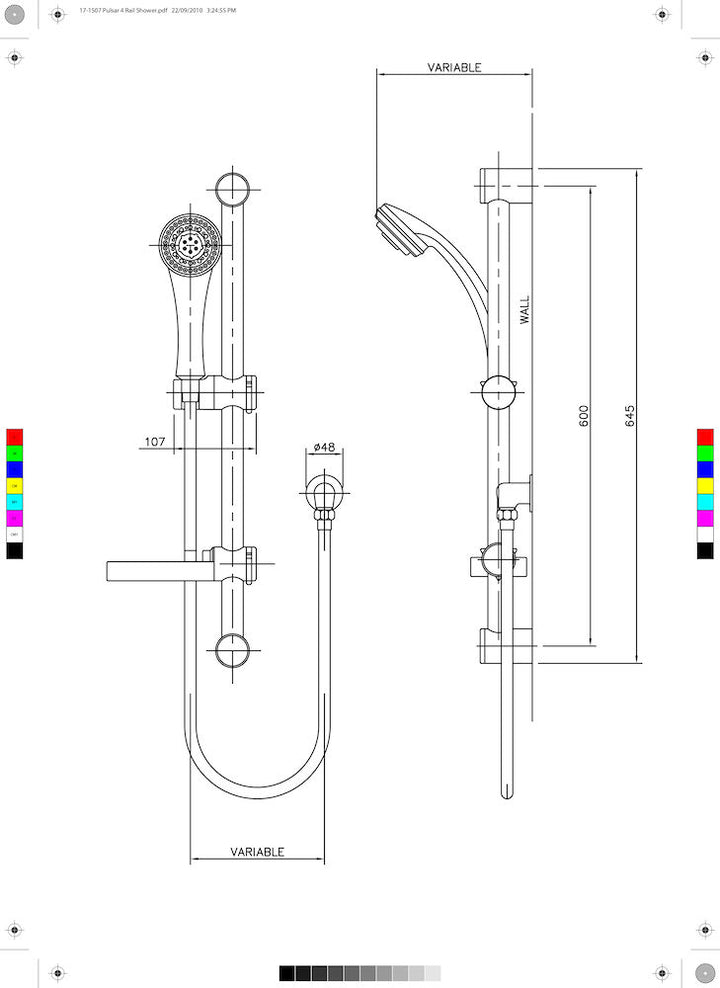 Flexispray PULSAR RAIL SHOWER5 FUNCTION CHROME