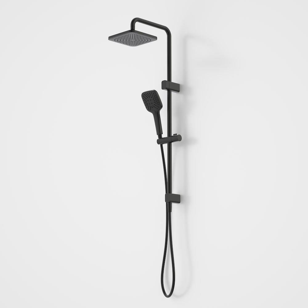 Caroma Luna System Overhead Shower on Rail Black