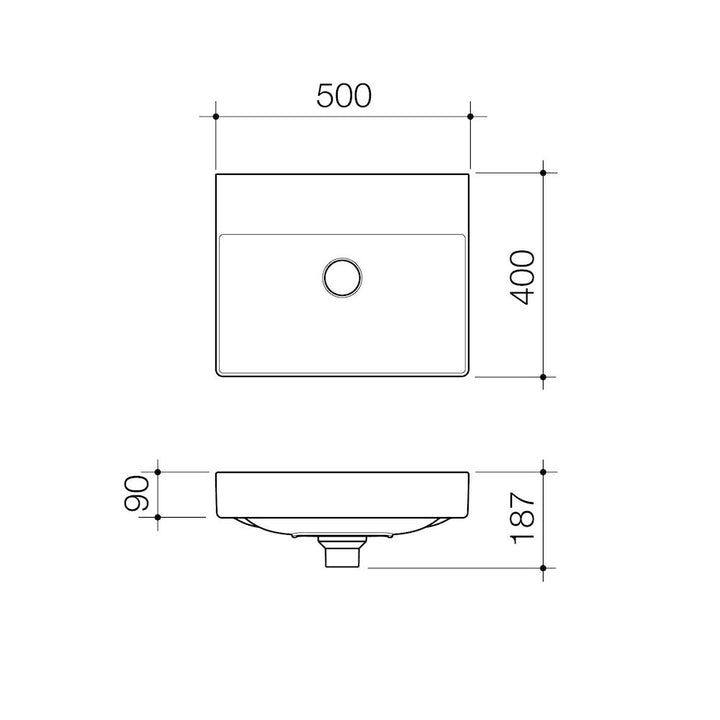 Caroma Urbane II Wall Basin (No Tap Hole)