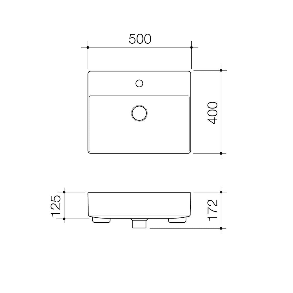 Caroma Urbane II Semi Recessed Basin (1 Tap Hole)