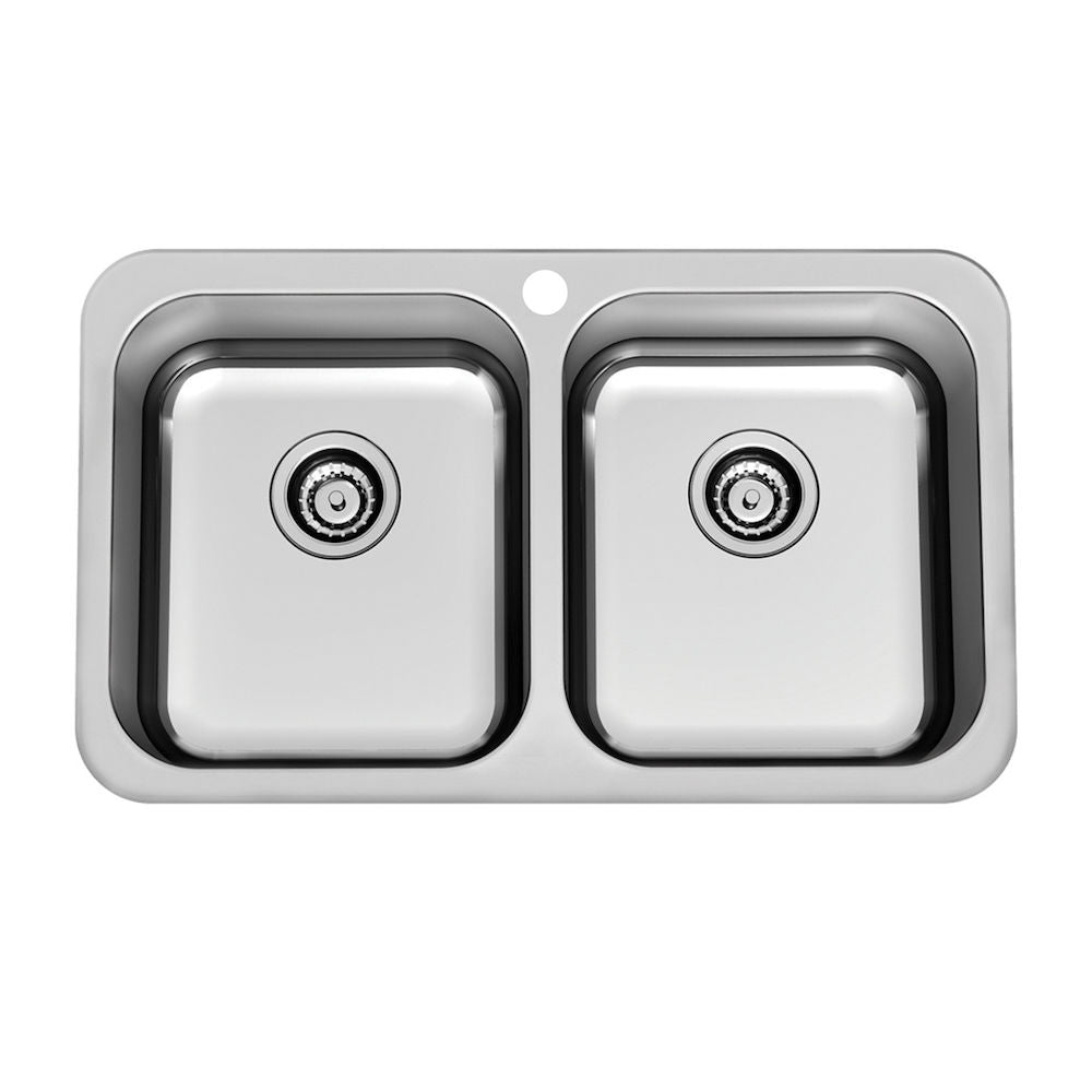 Clark Polar Double Bowl Overmount 1 Tap Hole