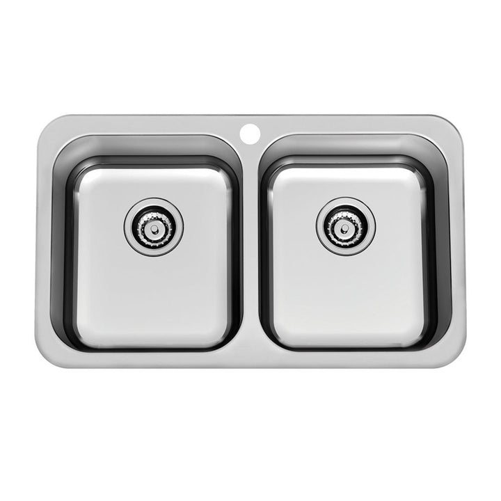 Clark Polar Double Bowl Overmount 1 Tap Hole