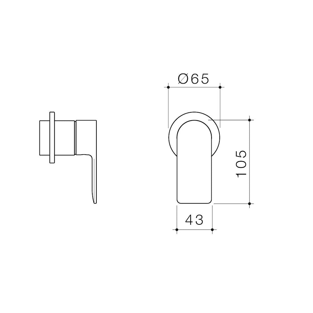 Caroma Urbane II Bath / Shower Trim Kit - Round Cover Plate - Matte Black