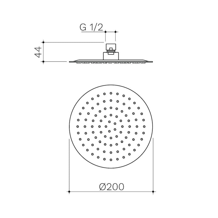 Caroma Urbane II 200mm Round Rain Shower (4 Star) - Chrome